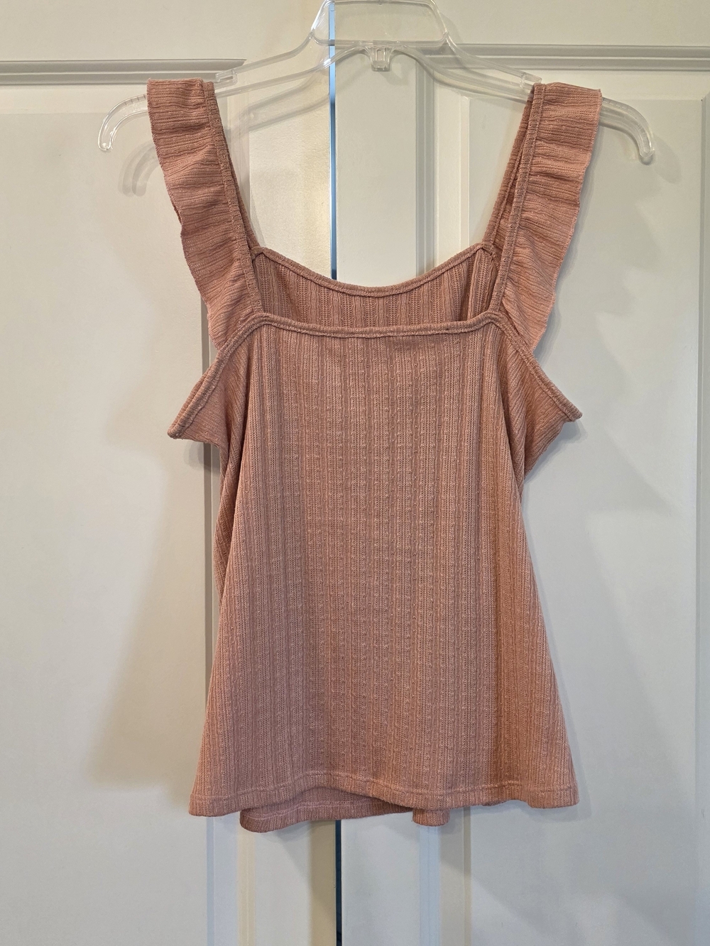 Maurices Dusty Rose Ribbed Ruffle Tank - Picture 2 of 2